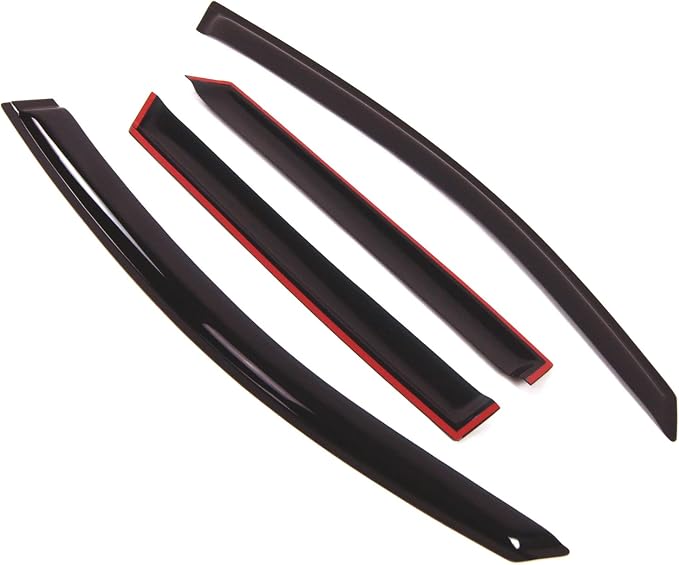 WD2-178RM Dark Smoke 4 Pcs Set Window Visor (Outside Mount) Deflector Rain Guard Compatible with 2000-2007 Ford Focus Wagon