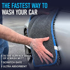 Mach 2 Speed Car Wash Towel | 23.5 x 11.9 in | Chenille Microfiber Car Wash Cloth | 7X Larger Than Wash Mitt | Ultra Absorbent, Scratch-Free, Auto Detailing Towel for Cars SUVs Trucks