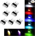 7 PCS USB LED Car Interior Atmosphere Lamp, Portable Mini LED Night Light, Plug-in USB Interface Trunk Ambient Lighting Kit, Universal Interior Accessories for Most Vehicles (MultiColour)