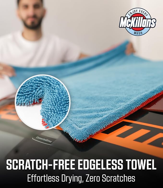 Extra Large Dual-Color Car Drying Towel XL - Edgeless & Ultra Soft & Absorbent - 36" x 28" - 1200 GSM Twisted Loop Microfiber Towel for Cars - Drying Towel Car Detailing - Car Wash Towels