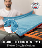 Extra Large Dual-Color Car Drying Towel XL - Edgeless & Ultra Soft & Absorbent - 36" x 28" - 1200 GSM Twisted Loop Microfiber Towel for Cars - Drying Towel Car Detailing - Car Wash Towels
