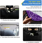 Purple Car Windshield Sun Shade Foldable Sun Shield Shade for Blocks UV Rays Protector-Keeps Your Vehicle Cool for Most Sedans SUV Truck,55"x27.6"