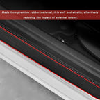 4 PCS Car Door Sill Protector, Anti-Scratch Automotive Threshold Protective Strip, Waterproof Door Edge Guards Step Shield Cover for Sedans Trucks SUVs, Car Accessories (Black & Red)