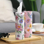 200 Sheets Car Tissues Holder with Facial Tissues 3-ply Travel Tissue Tubes 4 PK Tissues Box Container Perfect Fit for Car Cup Holder Cylinder (Pink)