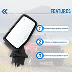 Right Passenger Side Mirror Compatible With 2019-2025 Chevy Silverado 1500 With Power Folding Heated Turn Signal Puddle Light Memory Temperature Sensor Blind Spot Chrome Replace#84898868(16Pins)