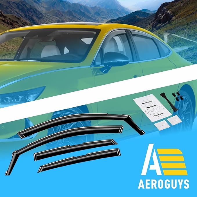 Extra Durable Window Deflectors in-Channel Window Visors Rain Guards Fit for Hyundai Sonata 2020-2026, Sun Visors, Wind Vent for Shades, Exterior Car Accessories - 4pcs. AG0802