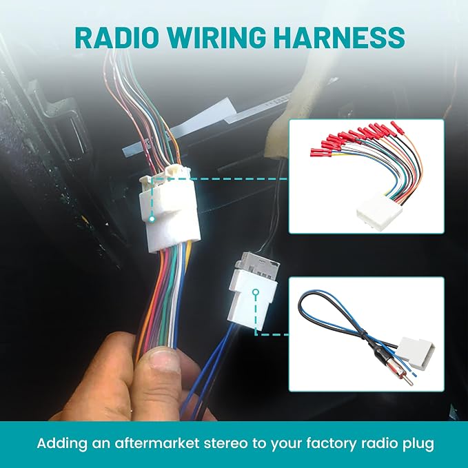 NuIth Double DIN Radio Dash Kits for Nissan Altima 2007-2012 with Non Digital A/C Climate Control, Altima 2Din Stereo Wiring Harness Adapter, Altima Trim Bezel Mount Housing Bracket