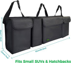 PIDO Hanging Trunk Organizer, Backseat Trunk Organizer for SUV, Hanging Car Storage Bag with Large Pockets for Sedan, Truck, Van, Upgraded Premium 1680D Oxford, Space Saving Car Interior Accessory
