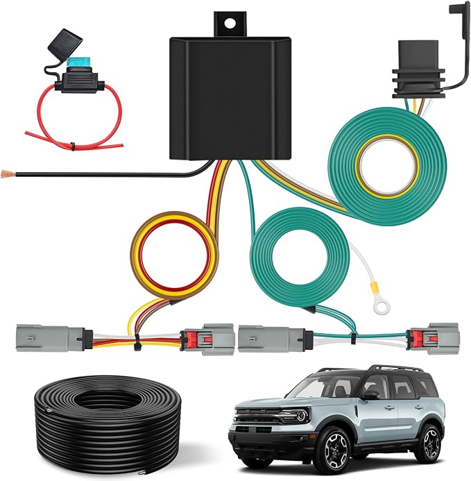 4 Pin Trailer Wiring Harness 56462 Vehicle Side Custom for 2021 2022 2023 2024 Ford Bronco Sport Simple Fit Tow Hitch Accessories