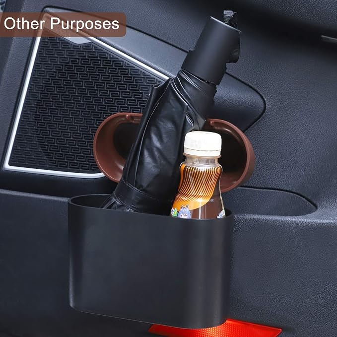 Car Trash Can with Lid, Leakproof Vehicle Trash Bin Auto Dustbin Organizer, Waterproof Mini Garbage Bin Trash Container with Garbage Bag for Automotive Car, Home, Office, Kitchen