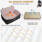 Dog Car Seat for Large Medium Sized Dogs Under 55 lbs, Dog Booster Seat for 2 Small Dogs with Detachable Washable Cover, Memory Foam Pet Car Seat with 2 Safety Belts and Storage Pockets