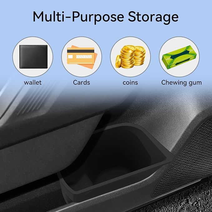 Front Door Organizer for Toyota RAV4 2026+ | Door Handle Pockets Storage Box Silicone Door Side Storage Box Car Accessories Door Handle Organizer Black