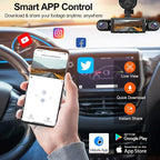 3 Channel Dash Cam Front Inside and Left Right, 1080P HD Dash Camera for Cars, 3.16 inches WiFi Car Camera,170°Wide Angle Vehicle Cam, Night Vision, Loop Recording, G-Sensor, 64GB Card