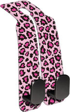 Car Seat Headrest Hooks for Purses and Bags Abstract Pink Leopard 1 Pack Bag Purse Holder for Car with Double Metal Hooks Car Purse Hanger Hanging Accessories