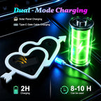 Solar Heart Car Window Light LED Heart-Shaped Ambient Lights 8 Modes 1PC | USB + Solar Assist Power, Color Changing 8 Modes Cupid's Heart-shaped Lights, Rainbow Window Decorative Suction Cup Install