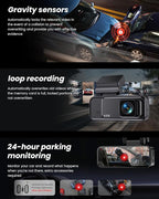 COOLCRAZY 4K Dash Cam Front, Built-in WiFi GPS, Dash Camera for Cars, 3.2" IPS Screen Dashcam with App Control, Free 32G Card, 170°Wide Angle, 24H Parking Mode, WDR, Night Vision, G-Sensor