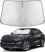 Windshield Sunshade Compatible for Ford Mustang Mach-E 2021-2024 2025 2026, Sun Visor for Front Windshield & Window Sun Shade Cover, UV Heat Blocker & Protector, Car Accessories
