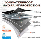 Half Car Cover Sedan, Sunroof Cover for Rain Snow with Reflective Strip, Car Winter Accessories Waterproof All Weather Protection, Fit Sedan 178-200 inch