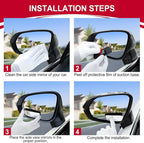Framed Rectangular Blind Spot Mirror, HD Glass and ABS Housing Convex Wide Angle Rearview Mirror with Adjustable Stick for Universal Car (2 pcs)