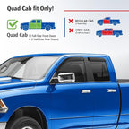Goodyear Shatterproof Window Deflectors for Trucks Dodge Ram 1500 2009-2018 Quad Cab, Tape-on Rain Guards, Window Visors, Vent Deflector Visor, Truck Accessories, 4 pcs. - GY008701
