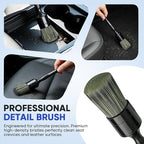 10PCS Car Detailing Brush, Ultra Soft Boars Hair Car Interior Exterior Detailing Brushes, Car Dash Duster Brush, Magic Sponge, Car Cleaning Gel, Car Accessories for Air Vents, Wheels, Leather Seat
