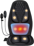 Back Massager with Heat with 8 Motors, Massage Chair Pad, Seat Massager with Back Traction for Full Body Massage, Massage Cushion for Home/Office/Father's Day