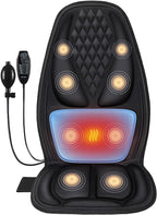 Back Massager with Heat with 8 Motors, Massage Chair Pad, Seat Massager with Back Traction for Full Body Massage, Massage Cushion for Home/Office/Father's Day
