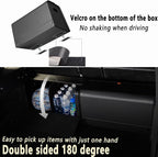 XDV Trunk Organizers, Car Organizers, Storage Solutions, and Car Storage Organizers for SUVs, Sedans, Back Seats, and Luxury Vehicles with Lid, Leather, Small, Large Car shoes box (Plain Black, L)