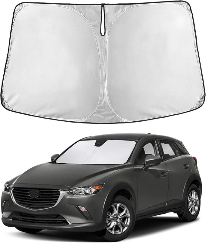 Windshield Sunshade Compatible for Mazda CX-3 2016-2019 2020 2021, Sun Visor for Front Windshield & Window Sun Shade Cover, UV Heat Blocker & Protector, Car Accessories