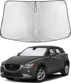 Windshield Sunshade Compatible for Mazda CX-3 2016-2019 2020 2021, Sun Visor for Front Windshield & Window Sun Shade Cover, UV Heat Blocker & Protector, Car Accessories