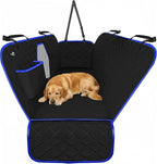 Dog Car Seat Cover Car Seat Protector- Dog Seat Cover for Back Seat of SUVs, Trucks, Cars - Waterproof & Convertible Vehicle Hammock for Car Backseat - Mesh Window- Blue, XL