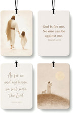 Jesus Air Freshener 4 Pcs, Neutral Christian Jesus Sheep Girl Bible Verse Hanging Air Freshener for Cars Closet Drawer Books, Scripture Religious Car Accessories Mirror Decor for Women