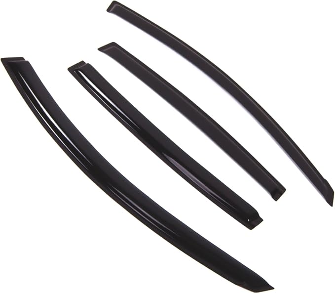 WD2-335 Dark Smoke 4 Pcs Set Window Visor (Outside Mount) Deflector Rain Guard Compatible with 2007-2012 Nissan Altima Sedan