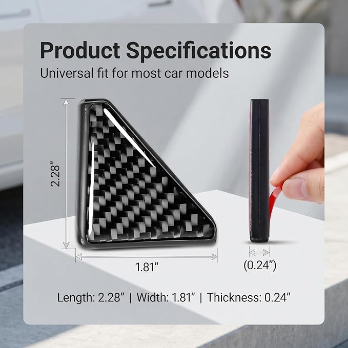 2 PCS Car Door Corner Edge Guards, PVC Thickened Anti-collision Protector, Carbon Fiber Sporty Right-angle Decorative Sticker, Self-adhesive Exterior Accessory for Cars SUVs Trucks (Black)