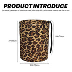 Cheetah Leopard Print Car Trash Bag Hanging Back of Seat Portable Car Trash Bag Cheetah Leopard Waterproof One-Handed Portable Strap Drawstring Garbage Bags with 2 Pieces Car Coasters