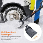 3-in-1 Ice Scraper for Car Windshield,25.8 inch Emergency Snow Shovel with 5.2inch Shovel Blade,Detachable Snow Scrapers with Ergonomic Soft Foam Grip for Cars, Trucks, SUVs, Vehicle(Orange)