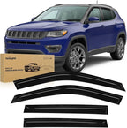 Window Rain Guards for Jeep Compass 2017 2018 2019 2020 2021 2022 2023 2024, Window Wind Deflectors Vent Visors, Tape on-4PCS