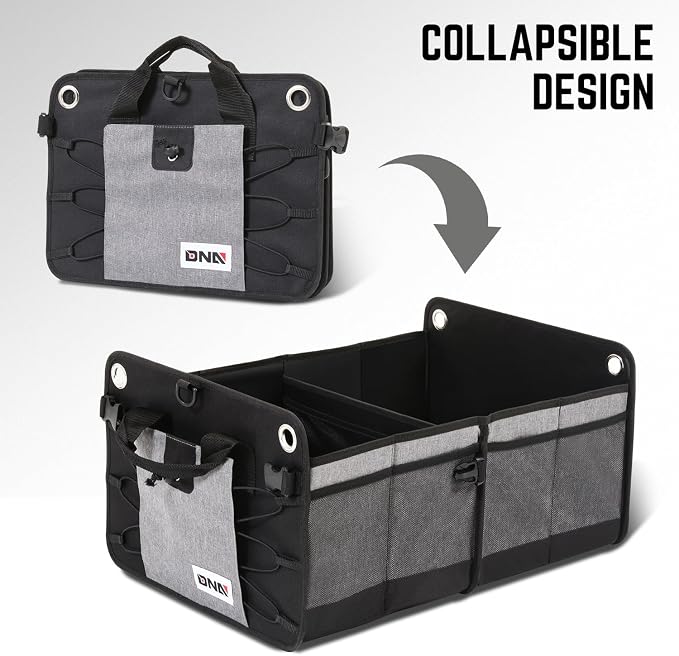Trunk Organizer for Car, 70L Large Capacity Foldable Trunk Organizer, Multi Compartment Car Trunk Organizer for Women Men, Grey, TOOLS-00420