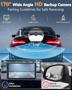 Portable Carplay Screen with Backup Camera - Plug-Play 7-inch HD 1080P Car Touchscreen Supports Both Apple CarPlay & Android Auto - No Dashboard Removal, GPS Navigation, Voice Control, Bluetooth