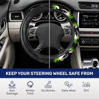 Green Horror Sack Steering Wheel Cover, Non Slip Polyester Car Wheel Protector for Car SUV Truck, Universal 15 Inch