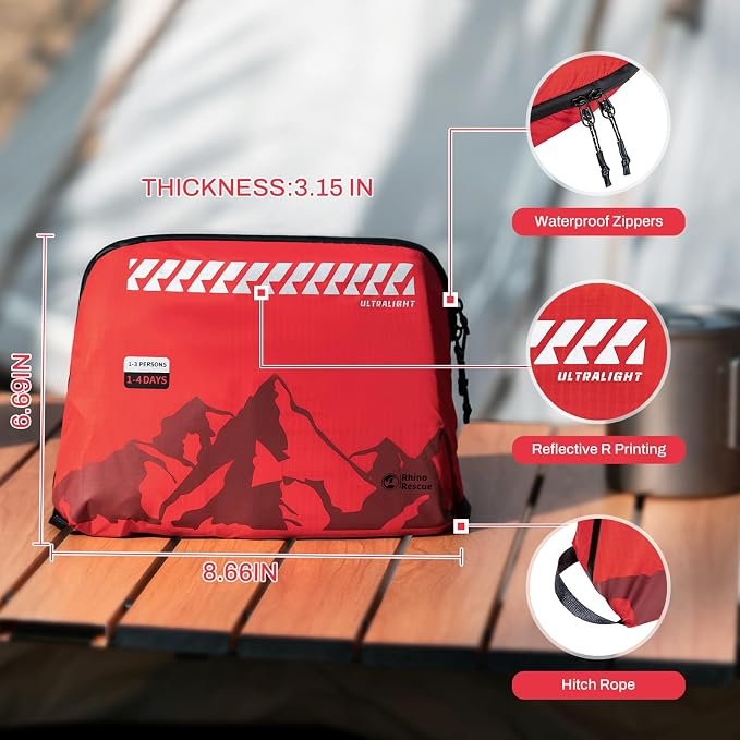 Ultralight First Aid Kit Water-Resistent Medical Kit for Camping, Cycling, Travel, Climbing, Up to 4 Days