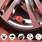 4PCS Bling Crystal Diamond Tire Stem Valve Caps, Dustproof Car Wheel Tire Valve Caps Universal Tire Valve Stem Covers for Cars, SUV, Trucks, Bikes, Motorcycles, Bicycles (Orange)