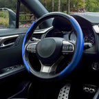 2pcs Carbon Fiber Anti-Skid Steering Wheel Cover, Waterproof & Segmented Butterfly Design, Universal 99% Vehicle Wheel Cover Protector, Car Interior Accessories (Blue-2pcs)
