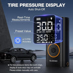 Tire Inflator Portable Air Compressor, Smart Dual Hose System, Auto Air Pump for Car Tires, Bike,Bicycle, Motorcycles,Electric Pump with LED Light & Digital Pressure Gauge