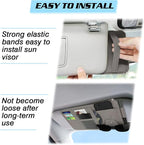 Car Sun Visor Organizer, Leather Pocket Organizer Sunglass Holder for Car Interior Accessories with Multi-Pocket Net Zipper (Gray)