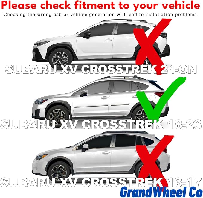 GrandWheel Window Deflectors Smoke Tinted in-Channel Side Window Vent Visor Deflectors Rain Guards Compatible with Subaru XV Crosstrek 2018-2023 - 4pcs. GW0162