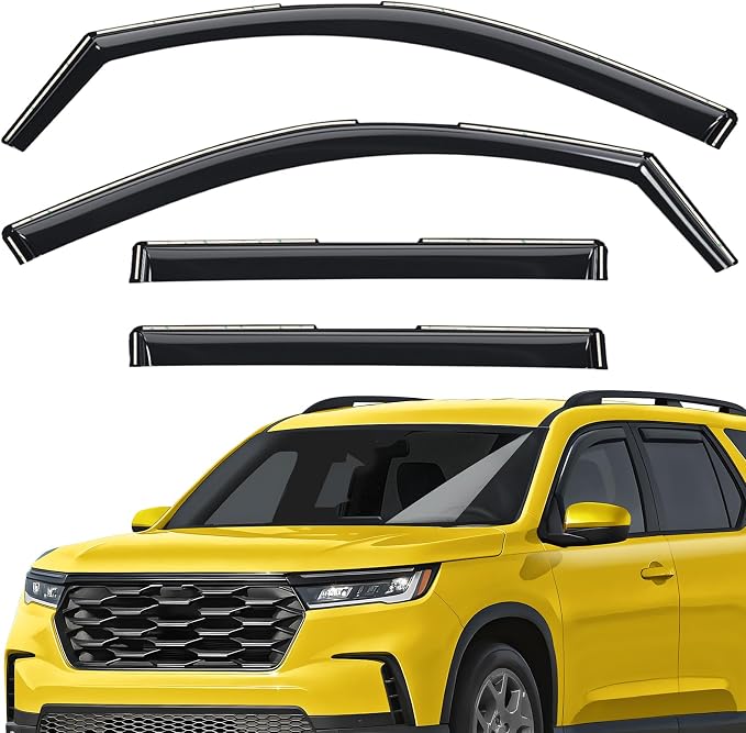 Extra Durable Window Deflectors in-Channel Window Visors Rain Guards Fit for Honda Pilot 2023-2026, Sun Visors, Wind Vent for Shades, Exterior Car Accessories - 4 pcs. AG0973