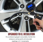 Heavy Duty Compressor Accessory Kit - Digital Tire Pressure Gauge with Inflator, Blow Gun and Hose Fittings, 1/4" NPT Air Tool Kit