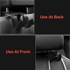 【2021 Upgraded】 Car Purse Hook, 2 in 1 Car Seat Headrest Hooks Durable Hanger Storage Holder Leather Organizer for Hanging Grocery Bags, 1 Pack, Black