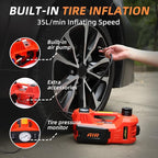 Electric Car Jack Kit 5 Ton 12V Electric Jack for Car with Impact Wrench and Tire Inflator Pump for SUV Sedan Truck Change Tires Garage Repair